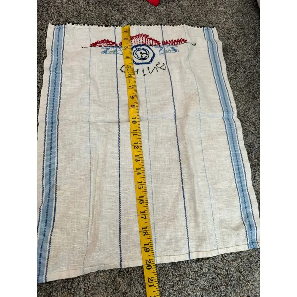 Vintage Hand Embroidered China Tea Towel Approx 20